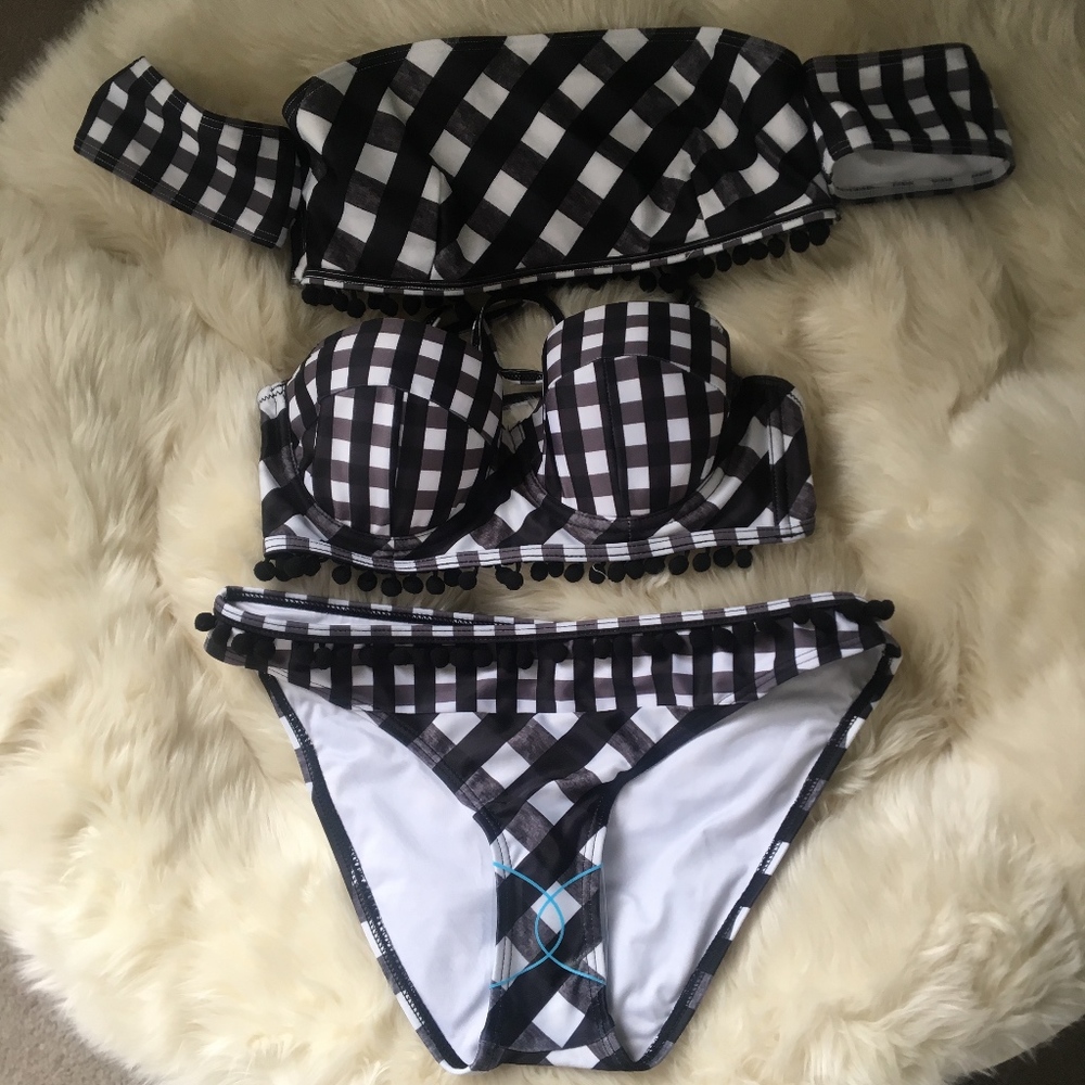 ASOS Bikini bathing suit Gingham print NWT